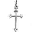 14K White 14.00X10.00 MM Cross Pendant