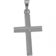 14K White Gold Cross Pendant