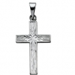 14K White Gold Cross Pendant