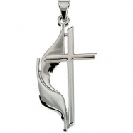 Picture of 14K White Gold Methodist Cross Pendant