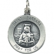 Sterling Silver Rd St. Barbara Pend Medal