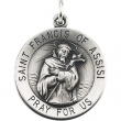 14K White 15.00 MM ST. FRANCIS OF ASSISI MEDAL St. Francis Of Assisi Medal