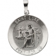 14K White 15.00 MM ST. LUKE MEDAL St.luke Medal