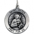 Sterling Silver 18.00 MM St. Peter Medal