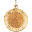 14K Yellow Gold Jesus Mary Joseph Medal