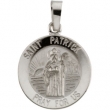 14K White 15.00 MM ST. PATRICK MEDAL St. Patrick Medal