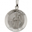 14K White 18.00 MM ST. PATRICK MEDAL St. Patrick Medal