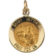 14K Yellow 12.00 MM St.matthew Medal