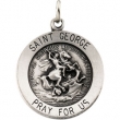 14K White 18.00 MM ST.GEORGE MEDAL St.george Medal