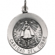 Sterling Silver Rd Caridad Del Cobre Pend Medl