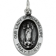 Picture of Sterling Silver 23.75 X 16.25 Oval Lady Of Guadalupe Pnd Mdl