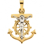Picture of 14K Yellow White Gold Two Tone Mariners Cross Pendant