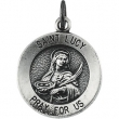 Sterling Silver 14.75 Rd St Lucy Pend Medal