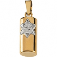 Picture of 14K Yellow White Gold Two Tone Mezuzah Pendant