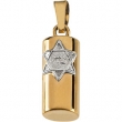 14K Yellow White Gold Two Tone Mezuzah Pendant