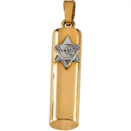 Picture of 14K Yellow White Gold Two Tone Mezuzah Pendant
