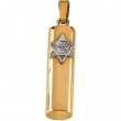 14K Yellow White Gold Two Tone Mezuzah Pendant