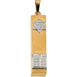 14K Yellow White Gold Two Tone Mezuzah Pendant
