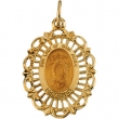 14K Yellow Gold Lady Of Guadalupe Medal
