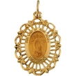 14K Yellow Gold Lady Of Guadalupe Medal