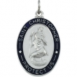 Sterling Silver St. Christopher Medal With 24 Inch Chain