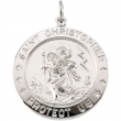 Sterling Silver St. Christopher Medal With 24 Inch Chain