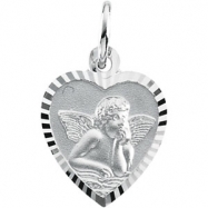 Picture of 14K White Gold Angel Heart Pendant