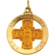 14K Yellow Gold St. Christopher 4-way Air Land Sea Medal