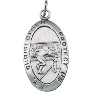 Picture of Sterling Silver St. Christopher Football Pendant With 24 Inch Chain