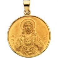Picture of 18K Yellow Gold Sacred Heart Medal