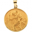 18K Yellow Gold St Christopher Medal