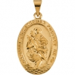 14K Yellow Gold St. Christopher Medal