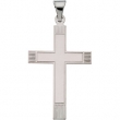 14K White Gold Cross Pendant