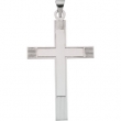 14K White Gold Cross Pendant