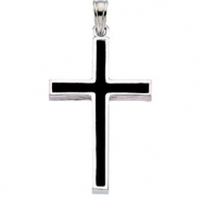 Picture of 14K White Gold Cross With Black Epoxy