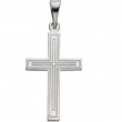 14K White Gold Cross Pendant