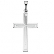 14K White Gold Cross Pendant