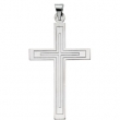 14K White Gold Cross Pendant
