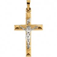 Picture of 14K Yellow White Gold Two Tone Crucifix Pendant