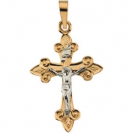 Picture of 14K Yellow White Gold Two Tone Crucifix Pendant