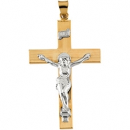 Picture of 14K Yellow White Gold Two Tone Crucifix Pendant