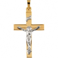 Picture of 14K Yellow White Gold Two Tone Crucifix Pendant