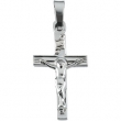 14K White Gold Crucifix Pendant