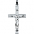 14K White Gold Crucifix Pendant
