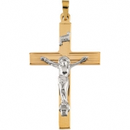 Picture of 14K Yellow White Gold Two Tone Crucifix Pendant