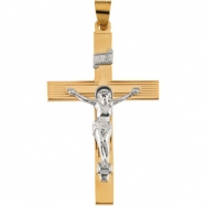 Picture of 14K Yellow White Gold Two Tone Crucifix Pendant