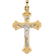 Picture of 14K Yellow Gold Two Tone Crucifix Pendant