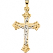 Picture of 14K Yellow Gold Two Tone Crucifix Pendant