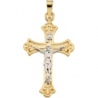 14K Yellow Gold Two Tone Crucifix Pendant