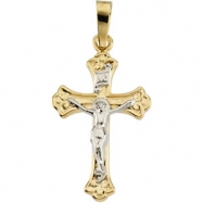Picture of 14K Yellow Gold Two Tone Crucifix Pendant